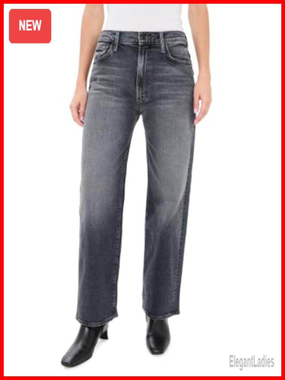 High Rise Straight Leg Jeans Mid Weight Low Stretch Denim USA Made